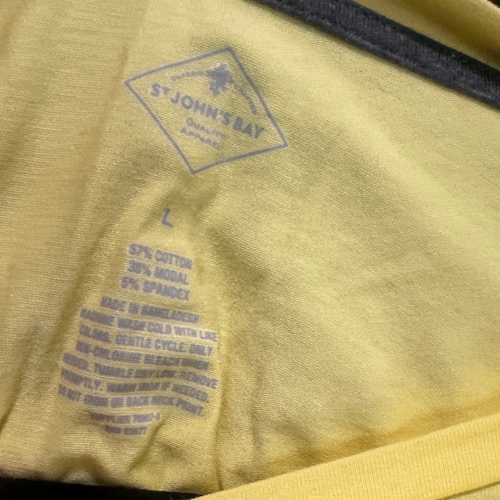 NEW St. John's Bay Bright Yellow Knotted Tee size L - Picture 2 of 7